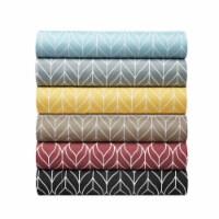 Beech 6 or 4 Piece Sheet Set Super Soft Two-Tone Geometric Leaf Pattern Print Deep Pocket