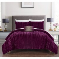 Merieta 4 Piece Comforter Set Crinkle Crushed Velvet Bedding - Decorative Pillow Shams