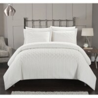 Jazmaine 3 or 2 Piece Comforter Set Embossed Embroidered Quilted Geometric Vine Pattern