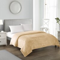 Savaya 1 Piece Blanket Ultra Soft Fleece Microplush camel full/queen