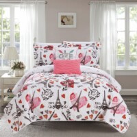 Alphonse 5 or 4 Piece Reversible Quilt Set Paris Is Love Inspired Printed Design Coverlet