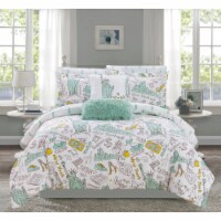 Travel Theme 9 or 7 Piece Comforter Set green twin