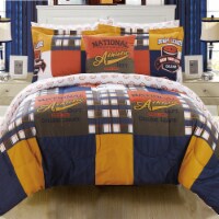 Back to School 6 or 8 Piece Reversible Comforter Set include Sheets Navy Twin