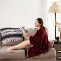 Denali Wrap Snuggle Robe Cozy Super Soft Ultra Plush Faux Fur Fleece Wearable Blanket with 2