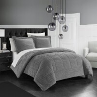 Ryland 3 or 2 Piece Comforter Set Ribbed Textured Microplush Sherpa Bedding Pillow Shams King Fred Meyer