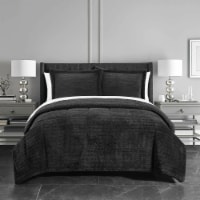 Ryland 3 or 2 Piece Comforter Set Ribbed Textured Microplush Sherpa Bedding - Pillow Shams