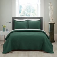 NY&CO Teagan 3 Piece Quilt Set Contemporary Organic Wave Pattern Bedding green king