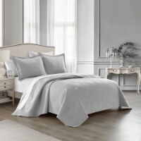 NY&CO Home Idge 3 Piece Quilt Set Y-Shaped Geometric Pattern Bedding grey king
