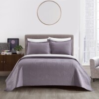 NY&CO Home Idge 3 Piece Quilt Set Y-Shaped Geometric Pattern Bedding purple  queen, queen - Gerbes Super Markets