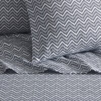 Alaina 3 or 4 Piece Sheet Set Super Soft Contemporary Striped Chevron navy king