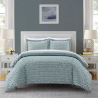 Blaine 2 or 3 Piece Duvet Cover Set Contemporary Two Tone Striped green queen