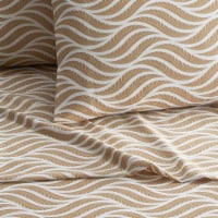 NY&C Home Kate 4 or 3 Piece Sheet Set Super Soft Two-Tone Geometric Leaf taupe king