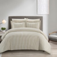 Morgan 3 or 2 Piece Duvet Cover Set Contemporary Two Tone Striped beige king