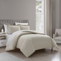 Aurel 3 or 2 Piece Duvet Cover Set Herringbone Pattern beige king