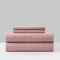 Dobe 3 or 4 Piece Sheet Set Solid Color With White Spots Animal Pattern Print Design blush
