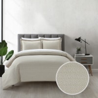 Byron 2 or 3 Piece Duvet Cover Set Contemporary Solid Color Shell beige king