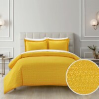 Byron 2 or 3 Piece Duvet Cover Set Contemporary Solid Color Shell yellow king