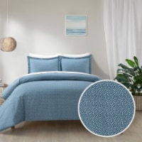 Byron 2 or 3 Piece Duvet Cover Set Contemporary Solid Color Shell blue queen