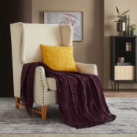 NY&C Home Doremost Zig-zag pattern with Tassel Fringe Throw Blanket purple