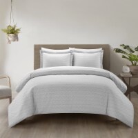 Blaine 2 or 3 Piece Duvet Cover Set Contemporary Two Tone Striped grey twin