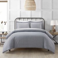 Blaine 2 or 3 Piece Duvet Cover Set Contemporary Two Tone Striped navy twin