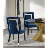 Iconic Home Elsa Dining Side Chair Velvet Upholstered Nailhead Trim Seat Espresso Finished