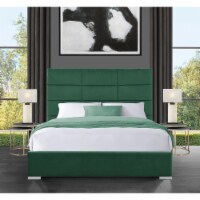 Iconic Home Durazzo Storage Platform Bed Frame With Headboard Velvet Upholstered Box Quilted,