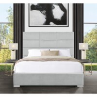 Iconic Home Durazzo Storage Platform Bed Frame With Headboard Velvet Upholstered Box Quilted,