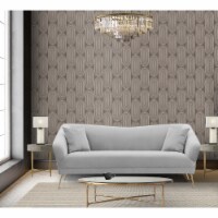 Iconic Home Ember Sofa Velvet Upholstered Tight Seat Back Design Flared Gold Tone Metal Legs