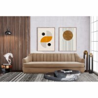 Iconic Home Rosa Sofa Velvet Upholstered Single Cushion Seat Vertical Channel Quilted Back