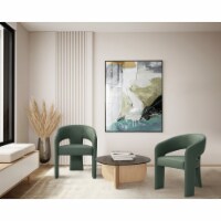 Iconic Home Schnider Dining Chair Faux Leather Upholstered Curved Seat Back Sculptural Base