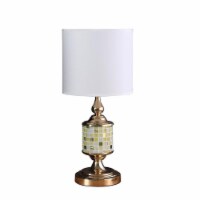 23 Inch Layla Rose Gold Bohemian Glass Mosaic Modern Table Lamp