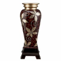 ORE International 23.75  Folius Floral Foliage Decor Vase in Cherry BrownResin