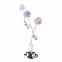 ORE International 28 Inch 3 Aluminum Led Zeus Metal Table Lamp Silver
