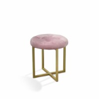 ORE International Tufted Mid Century Accent Chair Pink Velvet Fabric
