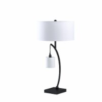 28.5 In Contemporary Dual Black Arc With Hanging Pendelum Lamp Metal Table Lamp