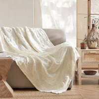 Terra é Pais - Textured Throw Blanket - Natural Off-White
