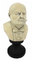 Molded Plaster Winston Churchill with Cigar Bust Statue