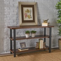 Ferdinand Modern Industrial 2 Shelf Faux Wood Bookcase