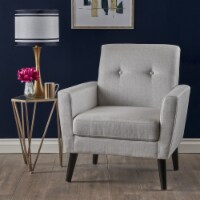 Sierra Mid Century Fabric Club Chair Light Gray