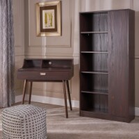 Ely Mid Century Modern 2 Piece Finished Faux Wood Home Office Set Wenge