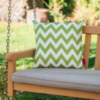 Embry Outdoor Chevron Design Water Resistant Square Throw Pillow green/white set of 2