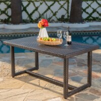 Malibu Outdoor 59 Inch Wicker Dining Table Multi-brown