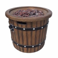 Muriel Outdoor 25-inch Light-Weight Concrete Round Fire Pit 40K BTU, Dark Brown