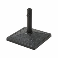Amaryllis Outdoor 26lb Concrete Square Umbrella Base, Hammered Iron