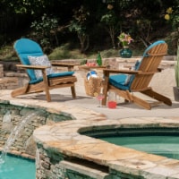 Terry Outdoor Adirondack Chair Cushion Dark Teal Set of 2