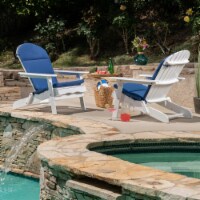 Terry Outdoor Adirondack Chair Cushion Navy Blue Set of 2