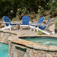 Terry Outdoor Adirondack Chair Cushion Navy Blue Set of 4