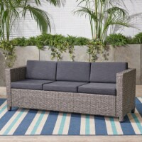 Cony Outdoor Wicker 3 Seater Sofa Mix Black + Dark Grey
