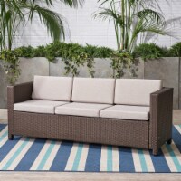Cony Outdoor Wicker 3 Seater Sofa Brown + Ceramic Grey